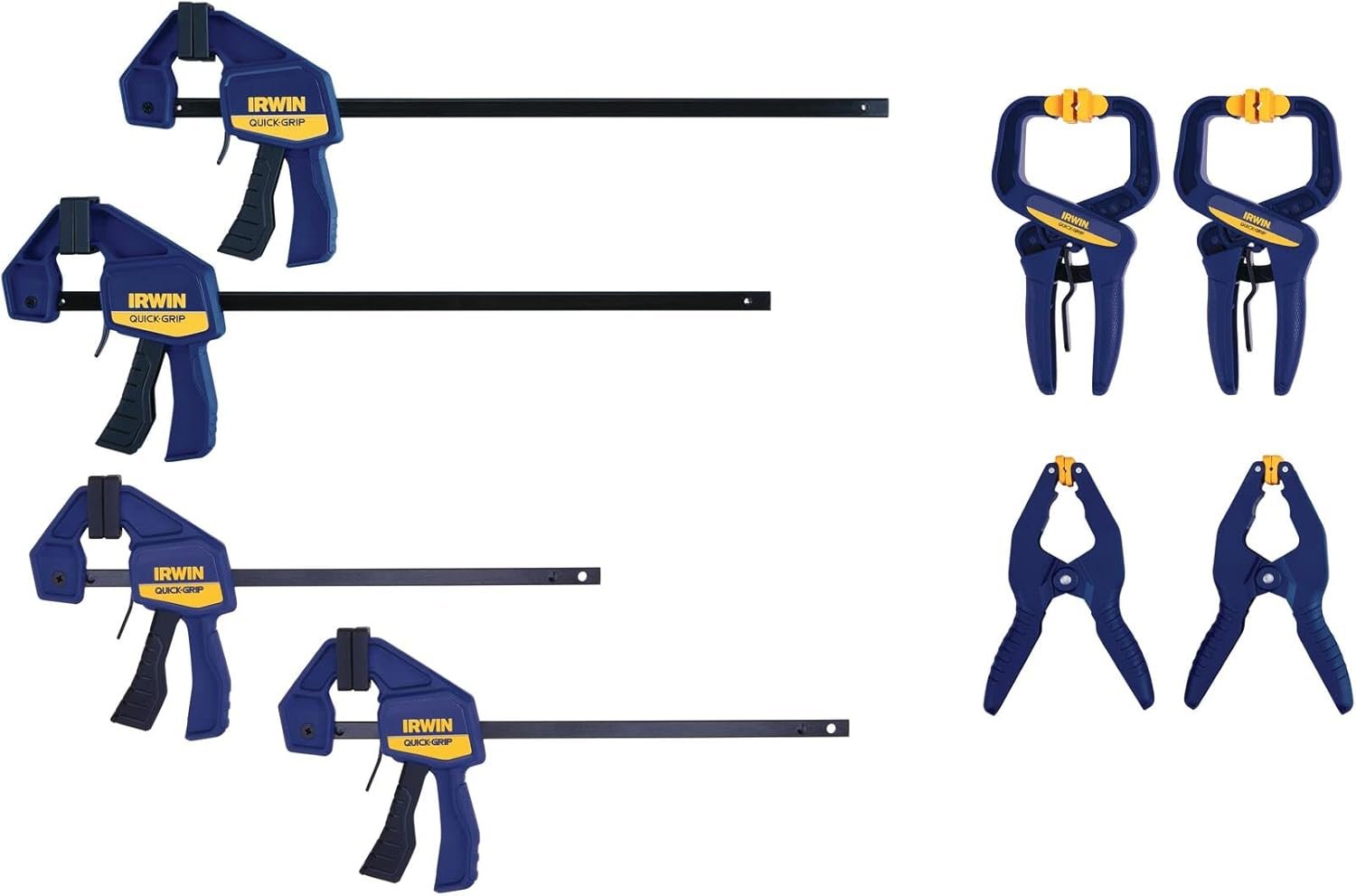 IRWIN QUICK-GRIP Clamps 6-Inch 8-Piece Set with Quick Release Triggers for Woodworking and DIY Projects