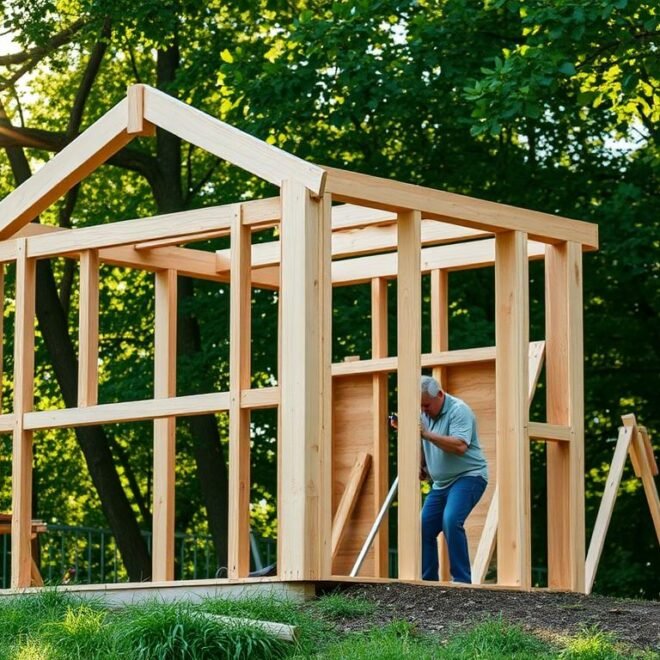 Constructing a Tiny House or Shed : Building a compact living or storage space from scratch