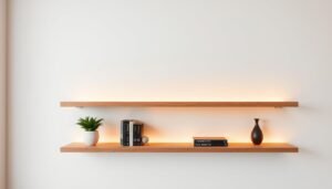Installing Floating Shelves with Hidden Brackets : Achieving a sleek, modern look