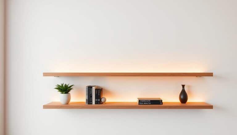 Installing Floating Shelves with Hidden Brackets : Achieving a sleek, modern look